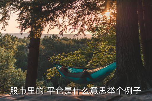 股市里的 平倉(cāng)是什么意思舉個(gè)例子