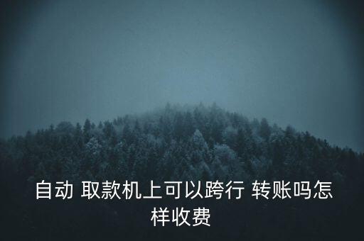  自動 取款機(jī)上可以跨行 轉(zhuǎn)賬嗎怎樣收費(fèi)