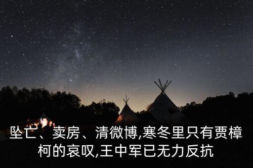 墜亡、賣房、清微博,寒冬里只有賈樟柯的哀嘆,王中軍已無力反抗