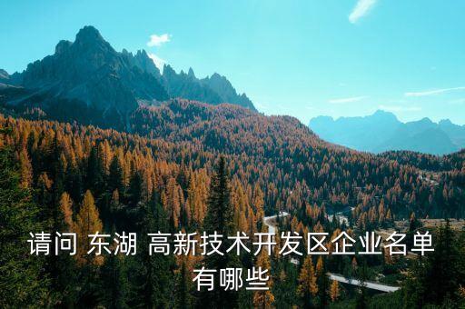 請(qǐng)問(wèn) 東湖 高新技術(shù)開(kāi)發(fā)區(qū)企業(yè)名單有哪些