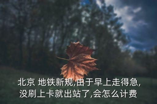  北京 地鐵新規(guī),由于早上走得急,沒刷上卡就出站了,會怎么計費