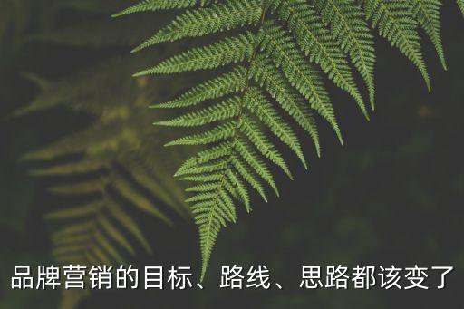 品牌營銷的目標(biāo)、路線、思路都該變了