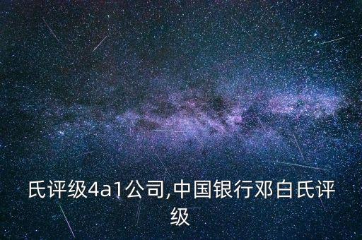 鄧白氏評級(jí)4a1公司,中國銀行鄧白氏評級(jí)