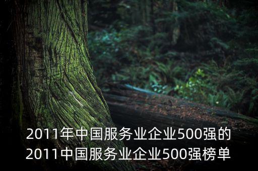 2011年中國服務(wù)業(yè)企業(yè)500強(qiáng)的2011中國服務(wù)業(yè)企業(yè)500強(qiáng)榜單