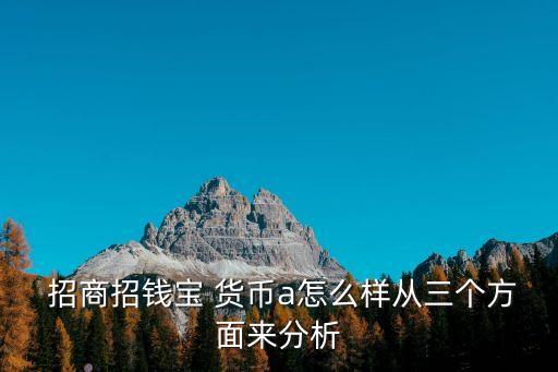  招商招錢(qián)寶 貨幣a怎么樣從三個(gè)方面來(lái)分析