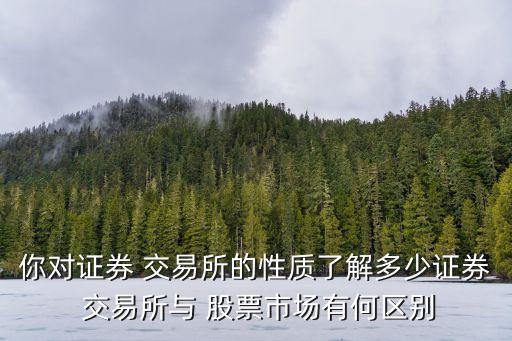 你對證券 交易所的性質了解多少證券 交易所與 股票市場有何區(qū)別