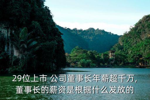 29位上市 公司董事長年薪超千萬,董事長的薪資是根據什么發(fā)放的