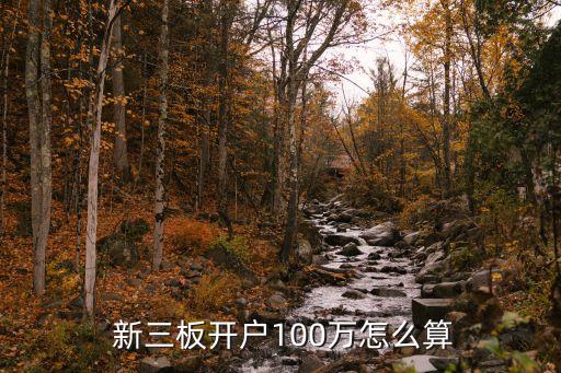  新三板開戶100萬怎么算