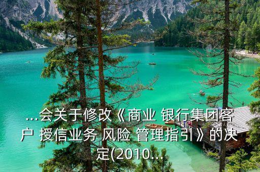 ...會關于修改《商業(yè) 銀行集團客戶 授信業(yè)務 風險 管理指引》的決定(2010...