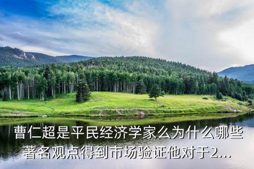  曹仁超是平民經(jīng)濟學(xué)家么為什么哪些著名觀點得到市場驗證他對于2...