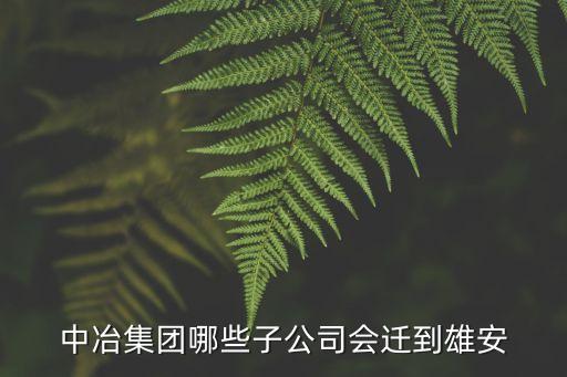 中冶集團(tuán)哪些子公司會遷到雄安