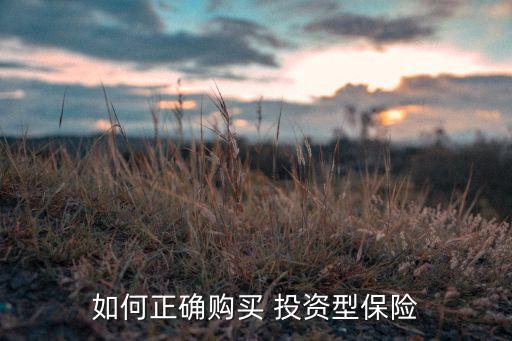 如何正確購(gòu)買 投資型保險(xiǎn)