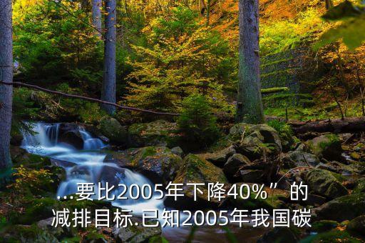 ...要比2005年下降40%”的減排目標(biāo).已知2005年我國碳