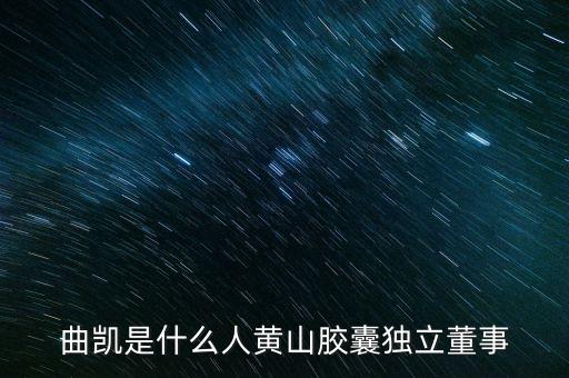 曲凱是什么人黃山膠囊獨立董事