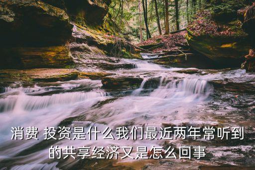 消費 投資是什么我們最近兩年常聽到的共享經(jīng)濟又是怎么回事