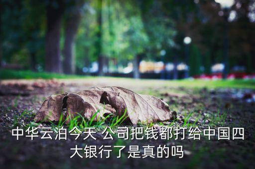 中華云泊今天 公司把錢都打給中國四大銀行了是真的嗎