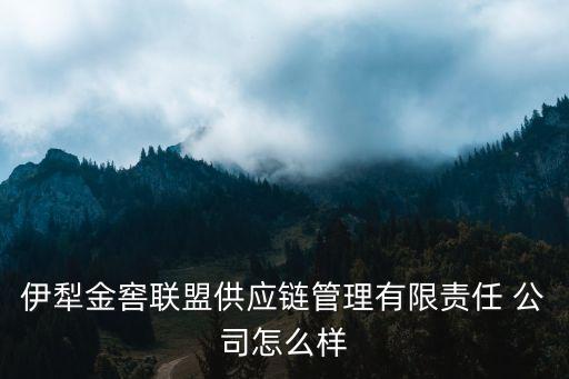 伊犁金窖聯(lián)盟供應(yīng)鏈管理有限責(zé)任 公司怎么樣