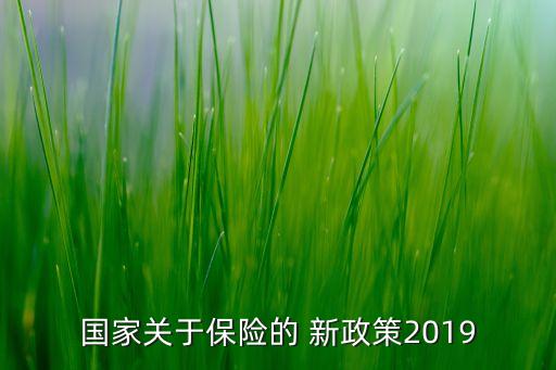 國家關于保險的 新政策2019