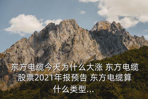  東方電纜今天為什么大漲 東方電纜 股票2021年報預(yù)告 東方電纜算什么類型...