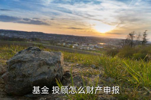  基金 投顧怎么財產(chǎn)申報