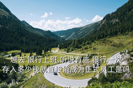 想去 銀行上班,聽說有些 銀行一次存入多少錢就直接能成為正式員工是嗎...