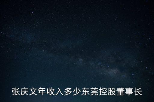 張慶文年收入多少東莞控股董事長