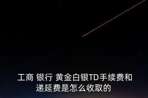  工商 銀行 黃金白銀TD手續(xù)費(fèi)和遞延費(fèi)是怎么收取的