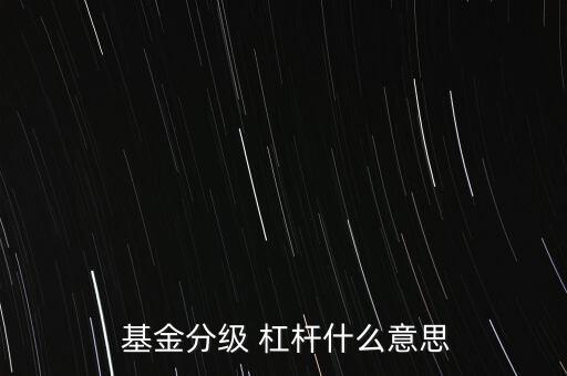  基金分級 杠桿什么意思