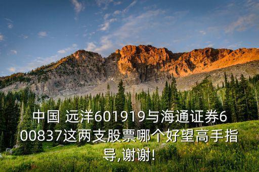 中國 遠洋601919與海通證券600837這兩支股票哪個好望高手指導(dǎo),謝謝!