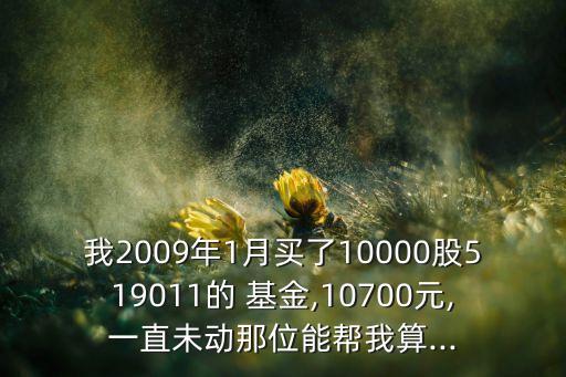 我2009年1月買(mǎi)了10000股519011的 基金,10700元,一直未動(dòng)那位能幫我算...