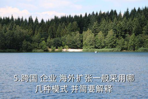 5.跨國 企業(yè) 海外擴張一般采用哪幾種模式 并簡要解釋