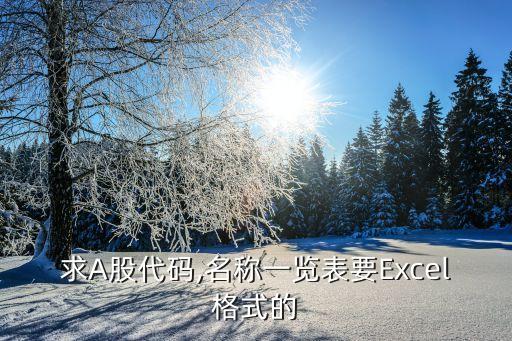 求A股代碼,名稱一覽表要Excel格式的