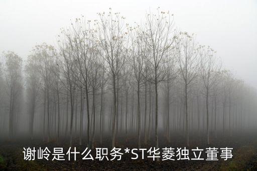 謝嶺是什么職務(wù)*ST華菱獨立董事