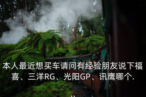 本人最近想買車請問有經(jīng)驗朋友說下福喜、三洋RG、光陽GP、訊鷹哪個...