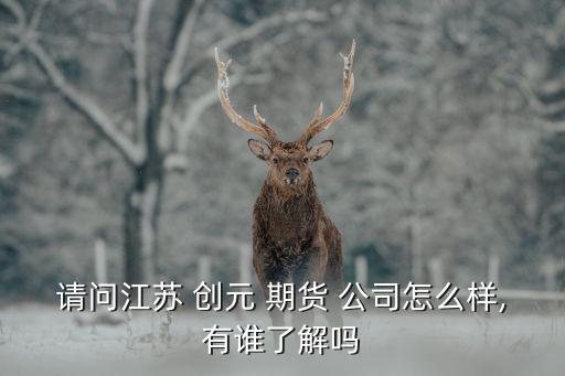 請(qǐng)問(wèn)江蘇 創(chuàng)元 期貨 公司怎么樣,有誰(shuí)了解嗎