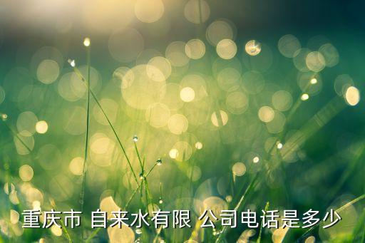 重慶市 自來水有限 公司電話是多少