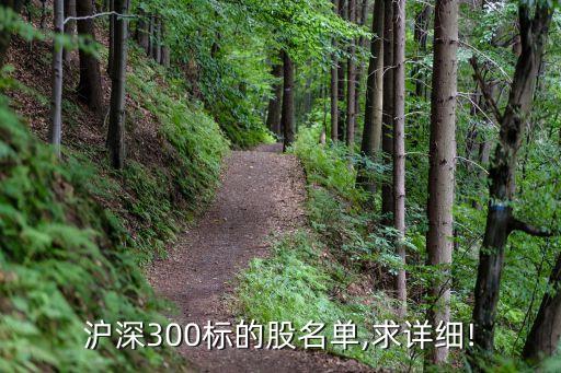 滬深300標(biāo)的股名單,求詳細(xì)!