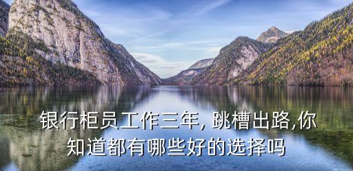  銀行柜員工作三年, 跳槽出路,你知道都有哪些好的選擇嗎