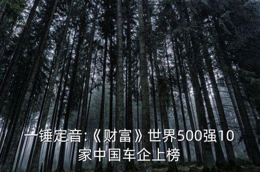 一錘定音:《財富》世界500強(qiáng)10家中國車企上榜