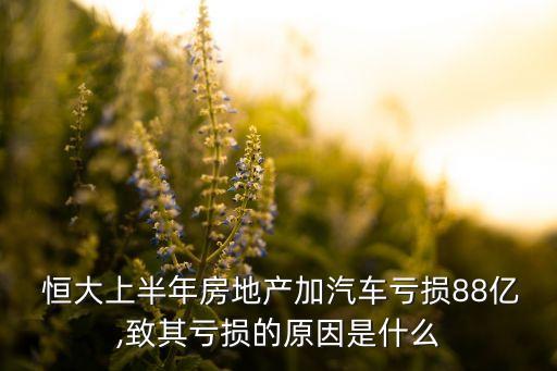  恒大上半年房地產(chǎn)加汽車(chē)虧損88億,致其虧損的原因是什么