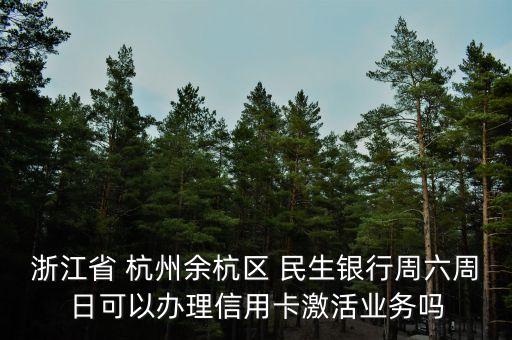 浙江省 杭州余杭區(qū) 民生銀行周六周日可以辦理信用卡激活業(yè)務(wù)嗎