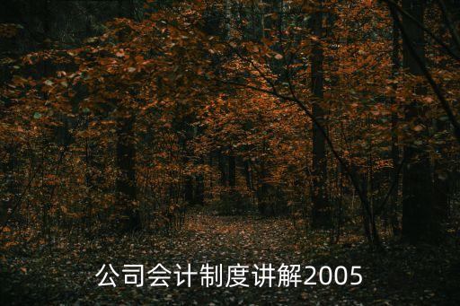 證券公司會(huì)計(jì)制度講解2005