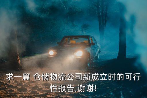 求一篇 倉儲(chǔ)物流公司新成立時(shí)的可行性報(bào)告,謝謝!