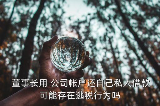  董事長(zhǎng)用 公司帳戶還自己私人借款可能存在逃稅行為嗎