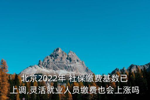  北京2022年 社保繳費(fèi)基數(shù)已 上調(diào),靈活就業(yè)人員繳費(fèi)也會(huì)上漲嗎