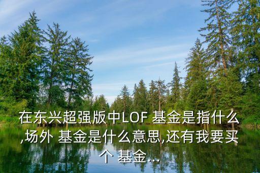 在東興超強版中LOF 基金是指什么,場外 基金是什么意思,還有我要買個 基金...