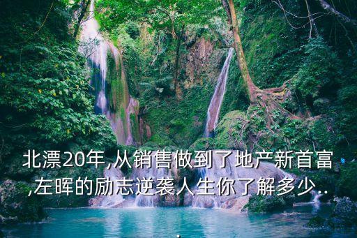 北漂20年,從銷售做到了地產(chǎn)新首富,左暉的勵志逆襲人生你了解多少...