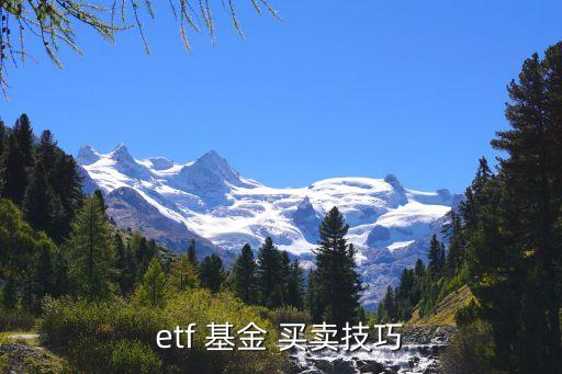 etf 基金 買(mǎi)賣(mài)技巧