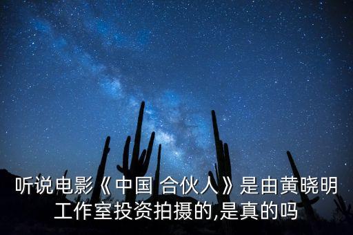 聽說電影《中國(guó) 合伙人》是由黃曉明工作室投資拍攝的,是真的嗎