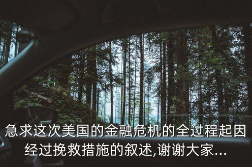 急求這次美國的金融危機的全過程起因經過挽救措施的敘述,謝謝大家...